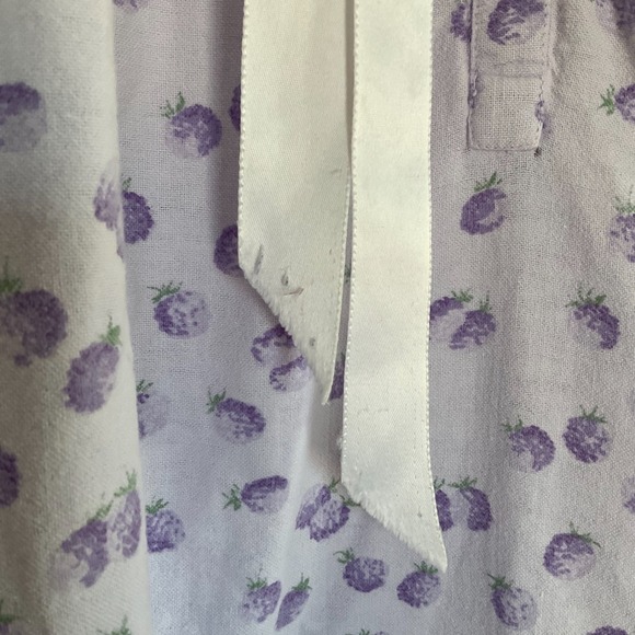 Eileen West Vtg 1991 Floral Long Sleeved Purple Lavender Cottagecore Nightgown - Picture 9 of 9